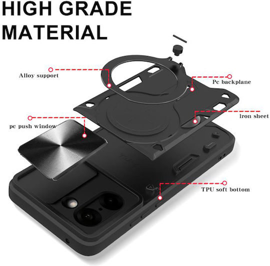 Techsuit Camguard Pro Umschlag Rückseite Silikon Schwarz (OnePlus Nord CE5)