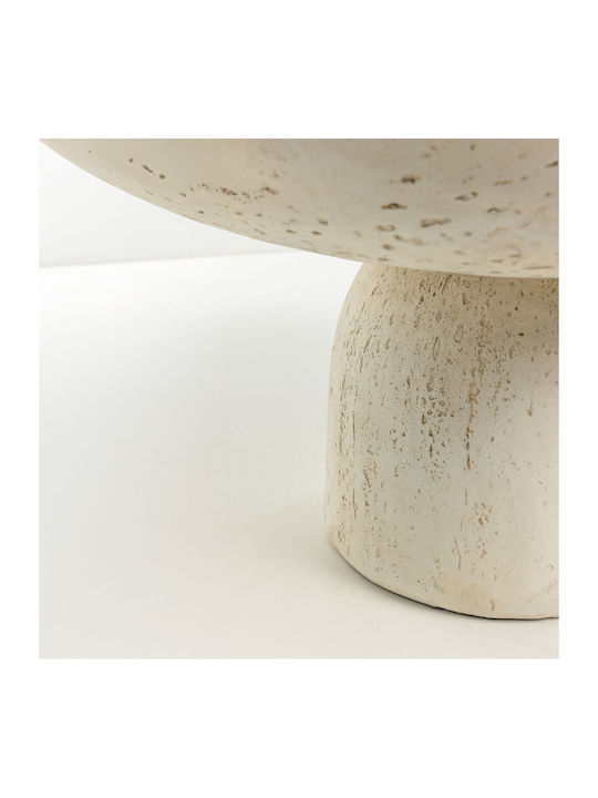 Στρογγυλό Βοηθητικό Τραπεζάκι Poros Beige Μ64.8xΠ64.8xΥ41.4εκ.
