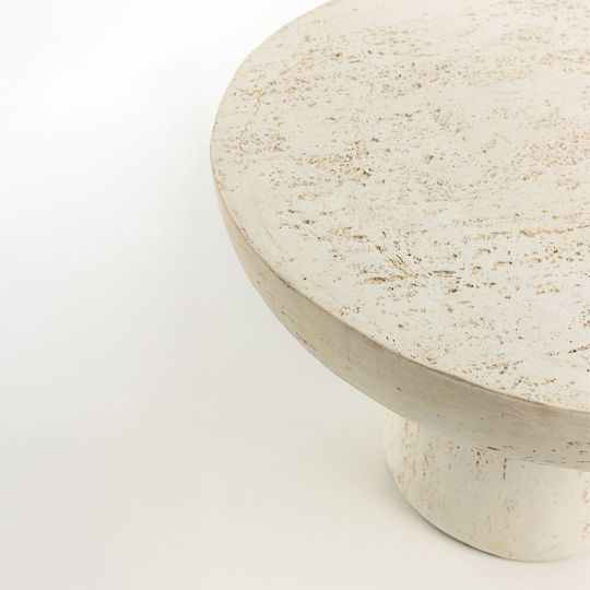 Στρογγυλό Βοηθητικό Τραπεζάκι Poros Beige Μ64.8xΠ64.8xΥ41.4εκ.
