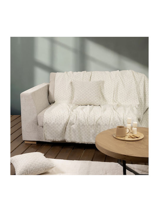 Nima Roselle Ριχτάρι Πολυθρόνας Chenille 180x180εκ. Ivory