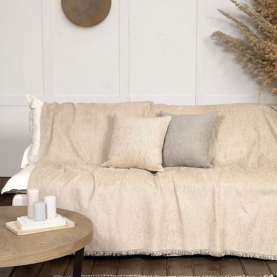 Nima Abrigo Ριχτάρι Τετραθέσιου Καναπέ Chenille 180x350εκ. Nude 35980