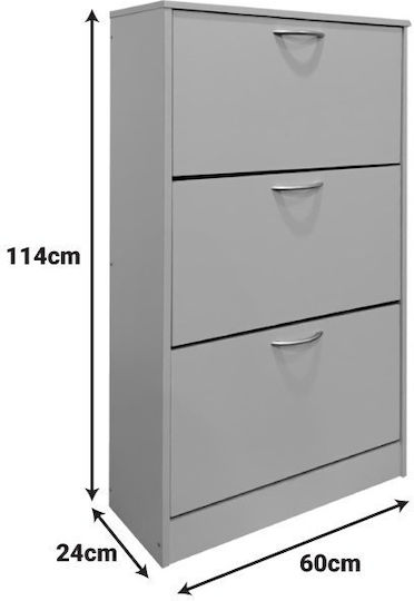 Metall Schuhschrank 60x24x114cm