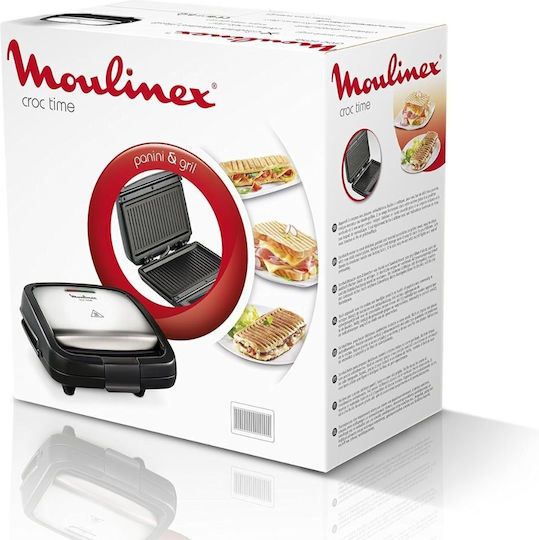 Moulinex Croc Time Sandwichmaker für 2 Sandwiches 700W Inox