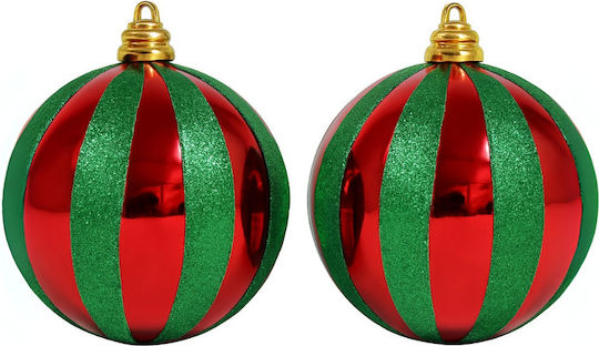 Due esse Χριστουγεννιάτικη Πλαστική Φιγούρα Μπάλα Κόκκινη 15x15x15εκ. 2τμχ