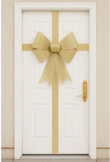 Due esse Christmas Door Bow Gold Glitter 48x9x56cm