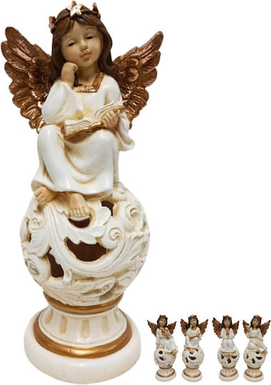Due esse Christmas Figure Illuminated White Ceramic Cherub 32cm 4 Designs