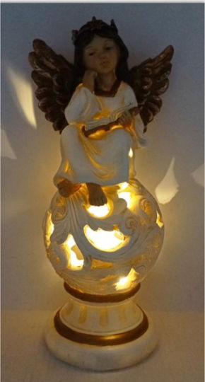 Due esse Christmas Figure Illuminated White Ceramic Cherub 32cm 4 Designs