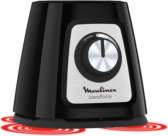 Moulinex Blendforce Μπλέντερ με Γυάλινη Κανάτα 1.75 lt 800W Μαύρο