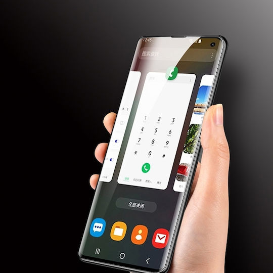 Sticlă Securizată Lichidă UV Lipită Complet Adeziv Galaxy S10 Plus Suport Deblocare Amprentă Digitală