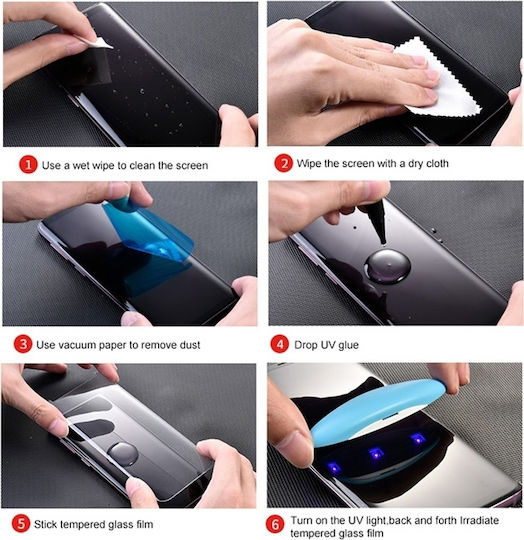 Gehärtetes Glas Vollbild Kurvte Kleber UV Samsung Galaxy Note 9