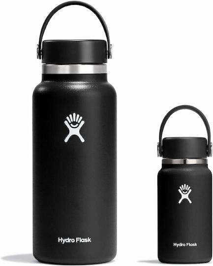Hydro Flask Bottle Thermos Stainless Steel BPA Free 200ml BLACK