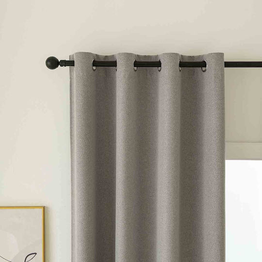 Κουρτίνα Κρίκους 140x270 Black Out Beauty Home Total 8446 Amethyst 100% Πολυέστερ