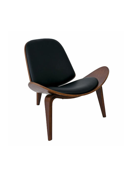 Taylor Armchair from Leatherette Black 90x76x75cm