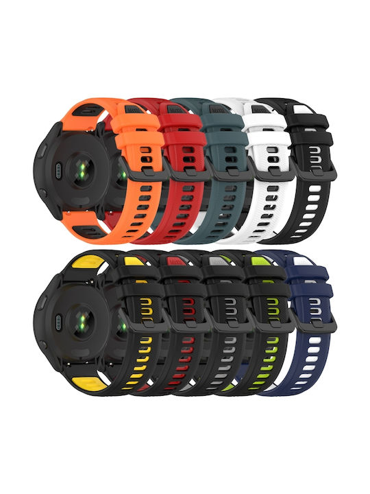 Δίχρωμο Λουράκι Ρολογιού Σιλικόνης Garmin Forerunner Sq2 20mm Λευκό+μαύρο