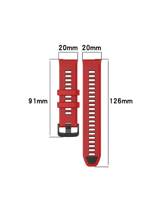 Two-Tone Silicone Watch Strap Garmin Forerunner Sq2 Music 20mm White+Black