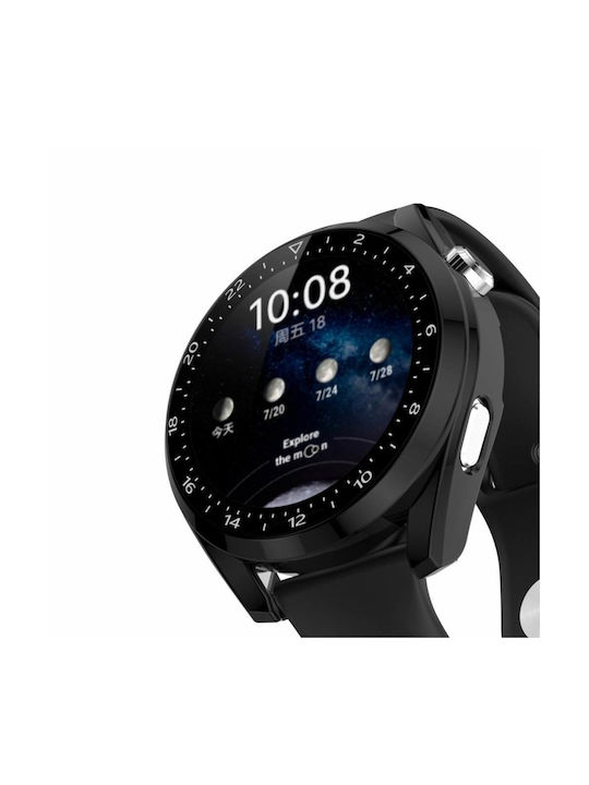 Tech Protect Defense Cover Защита на екрана Силиконов Калъф в Черен цвят за Huawei Watch 3 Pro 48мм