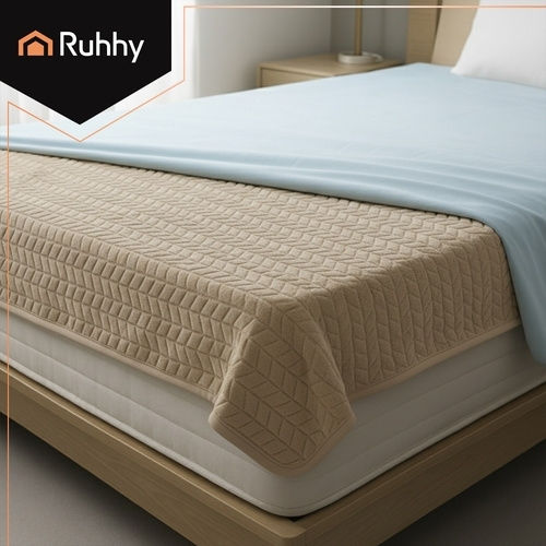 Ruhhy Semi Double Electric Washable Blanket with Timer Beige 120W 130x180cm