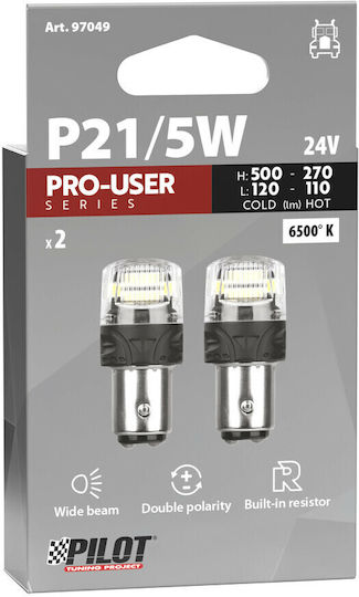 Lampa Lamps Car & Motorcycle Ultra-Lumen Series P21/5W Canbus LED 6500K Cold White 24V 2pcs
