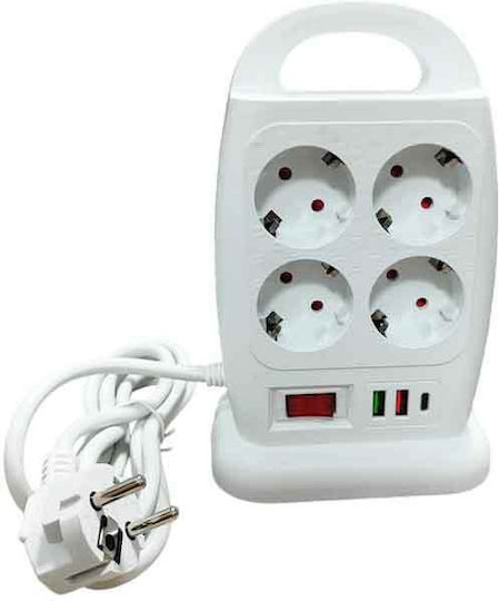 Πολύπριζο 8 Θέσεων με 8 USB-A και Διακόπτη