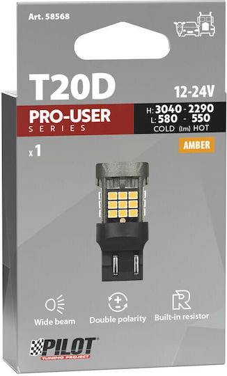 Lampa Lamps Car Pro-User Series T20 / W21/5W Canbus LED Orange 12-24V 1pcs