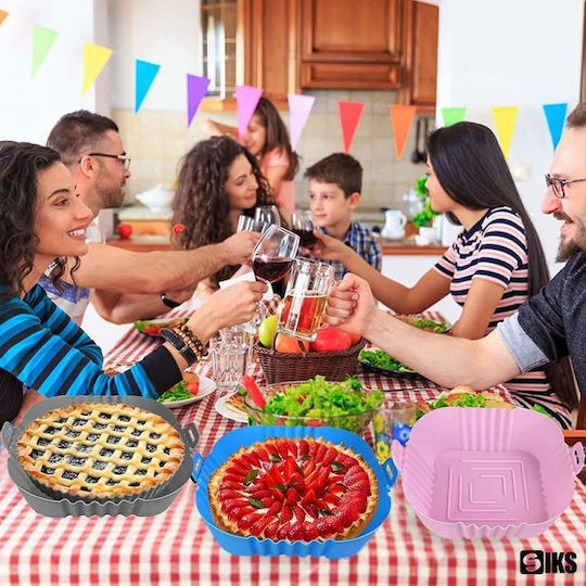 Siks Covoraș de Protecție din Silicon pentru Air Fryer Universal Prăjitor Prăjire Coacere Reutilizabil Pătrat Roz