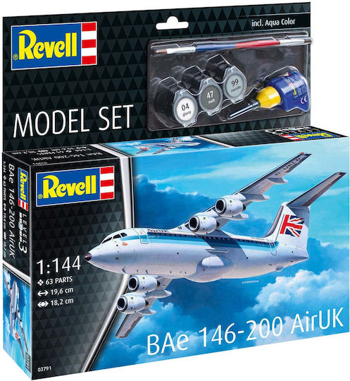 Revell Bae 146-200 Rj85 Model Airplane Kit Civil 63 Pieces Fine Details
