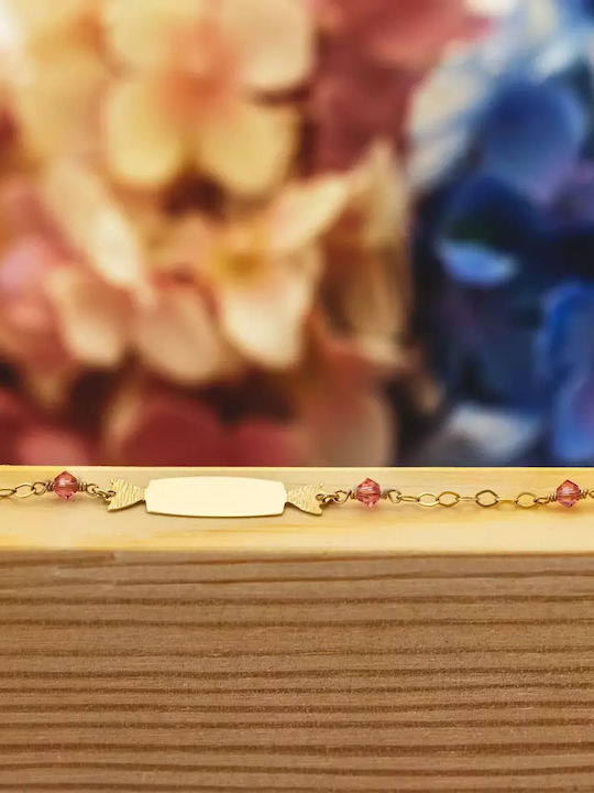 Brățară Copii Identitate Caramelă din Aur 14K cu Pietre & Fetiță