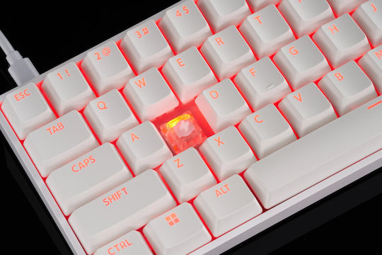 Madlions FIRE 68 Pro Gaming Μηχανικό Πληκτρολόγιο 65% με Magnetic διακόπτες και RGB φωτισμό (Αγγλικό US) Λευκό