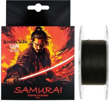 Nylon Monofilament Baracuda Samurai 150 M Schwarz Farbe
