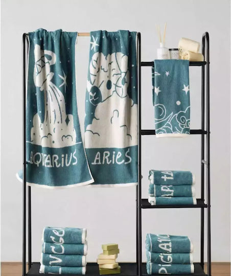 Kentia Πετσέτα Προσώπου Zodiac 50x90εκ. Sagitarius 2τμχ Βάρους 500gr/m²