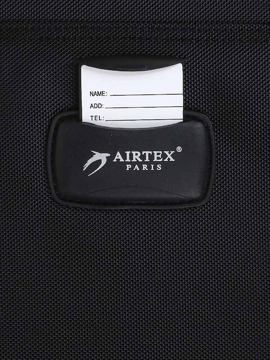 Airtex Paris Cabin Travel Suitcase Black with 4 Wheels Height 50cm