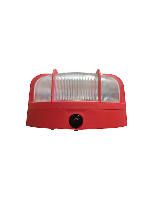 Popp Outdoor Ceiling Flush Mount E27 in Red Color 81310