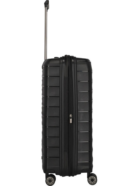Travelite Mooby Medium Hard Travel Suitcase Black with 4 Wheels