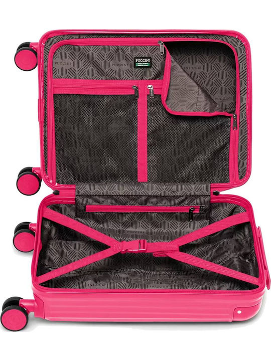 Puccini Dallas Cabin Hard Red Suitcase with 4 Wheels Height 54cm