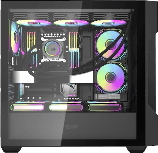 Darkflash DS900 Mesh Gaming Midi Tower Κουτί Υπολογιστή με Πλαϊνό Παράθυρο Μαύρο