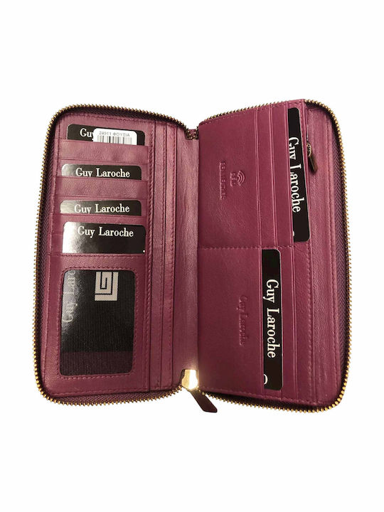 Μικρό Δερμάτινο Γυναικείο Πορτοφόλι με RFID Μπορντό