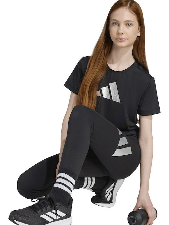 Kinder Leggings Sport Lang Schwarz Glam