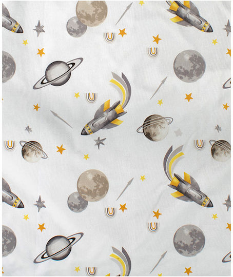 Dimcol Space Mission Cotton Changing Pad White 80x80cm.