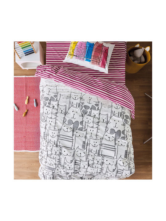 Kentia Sheet Set Single Cotton Versus White 160x270cm 3pcs