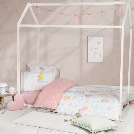 Nima Bettwäsche-Set Einzel Mit Gummizug Baumwolle Fairy 100x200cm 3Stück
