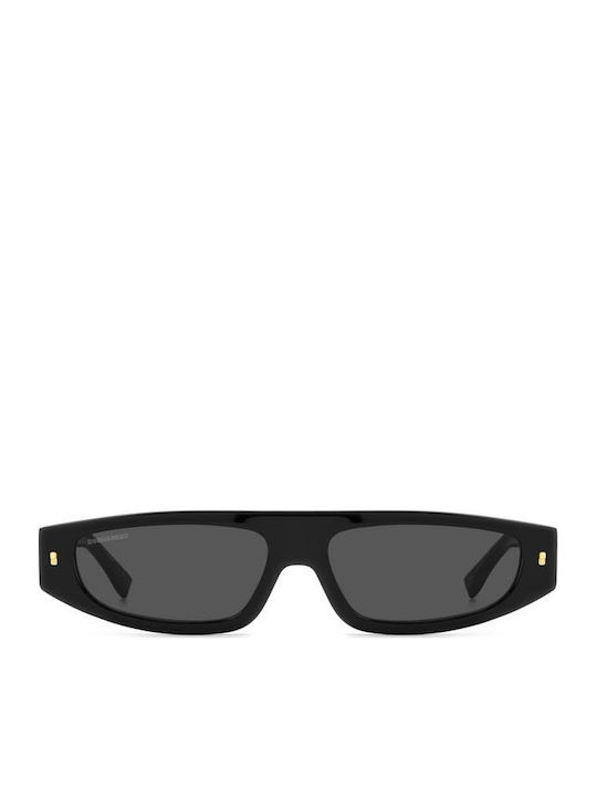 Dsquared2 Unisex Sunglasses with Black Plastic Frame and Black Lens D2 0184/G/S 807IR
