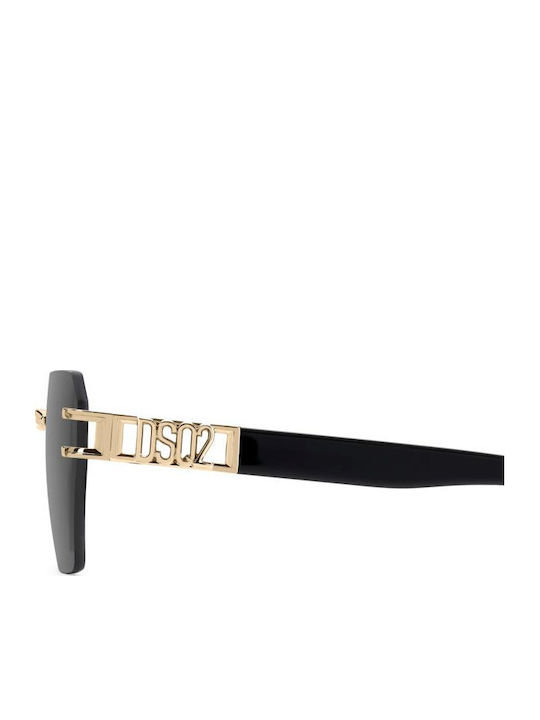 Dsquared2 Unisex Sunglasses with Gold Metal Frame and Gray Lens D2 0173/S 000/IR