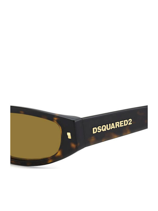 Dsquared2 Unisex Sunglasses with Brown Tartaruga Plastic Frame and Brown Lens