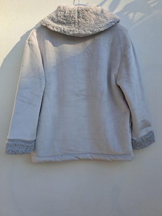 Muydemi Winter Damen Robe Gray
