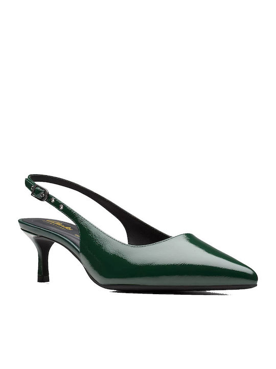 Leather Green Heels Sling