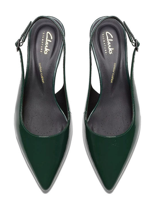Leather Green Heels Sling