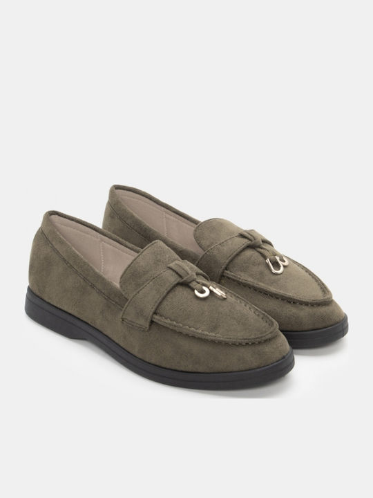 Women's Moccasins in Khaki Color