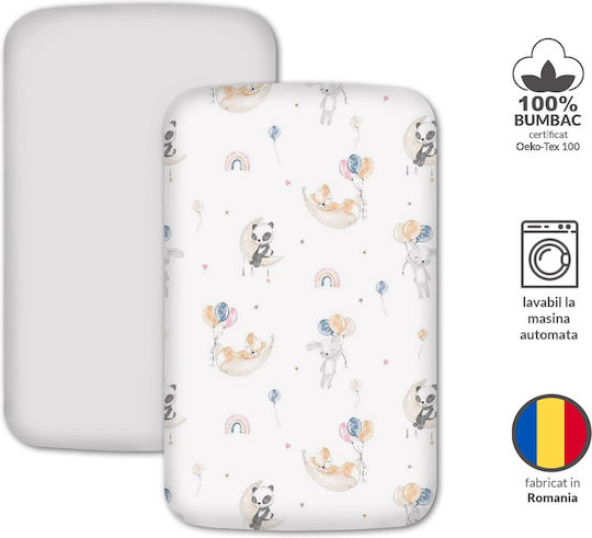 Kidizi Baby Sheets Set Crib Cotton Fitted White 90x50cm 2pcs