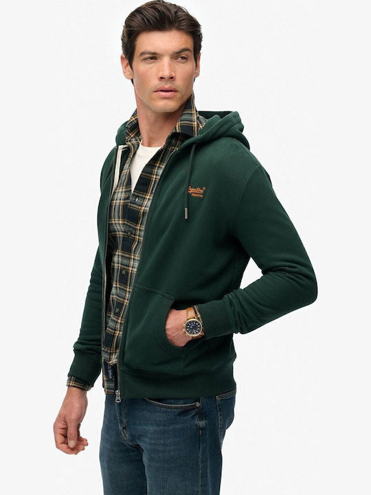 Logo Hoodie Cardigan Green