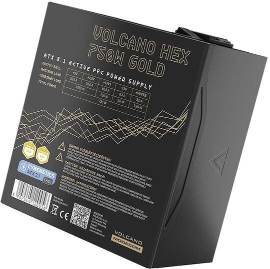 Modecom Volcano Hex 750W Negru Sursă de Alimentare Calculator Complet modular Cybenetics Gold